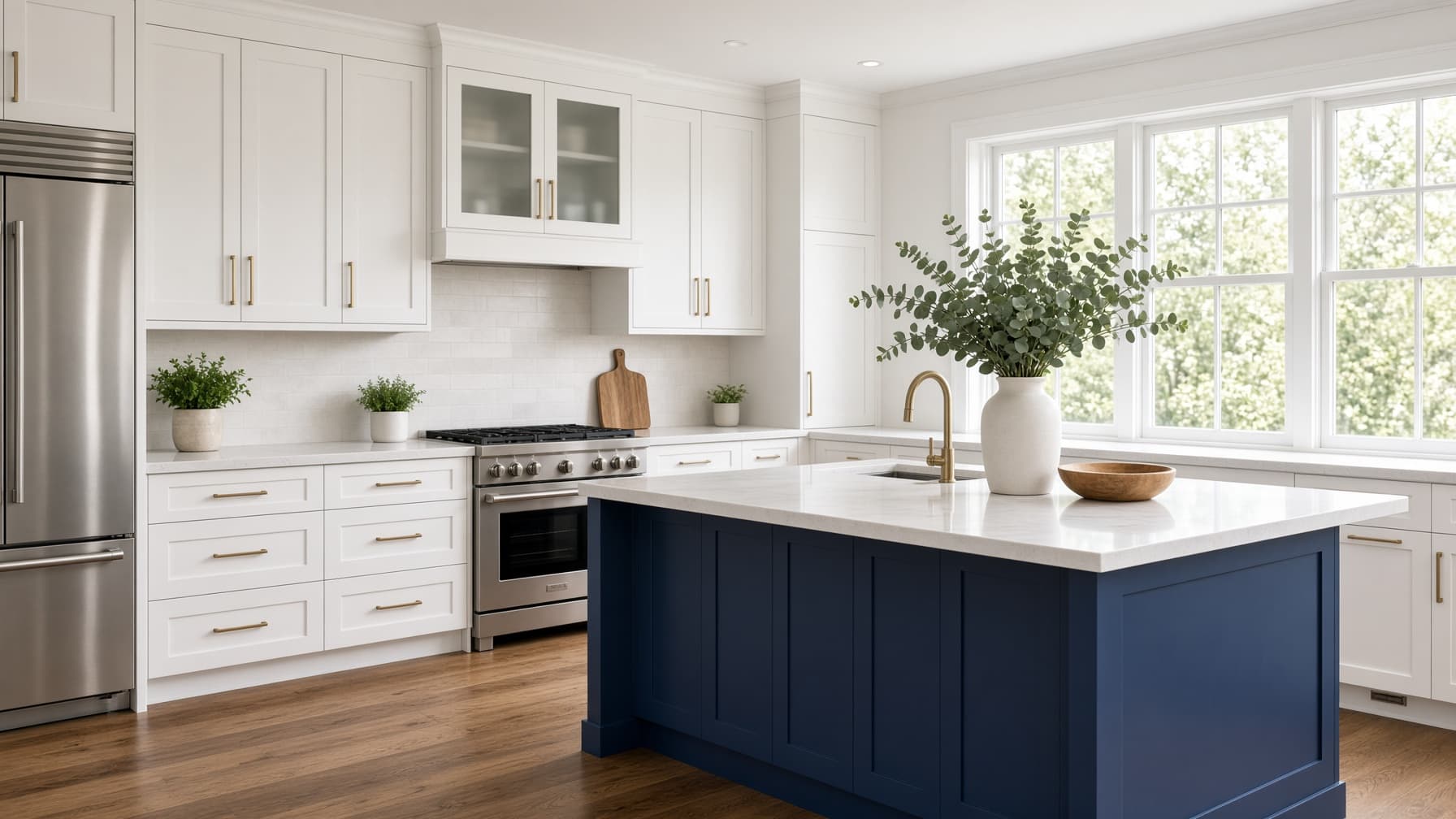 Airy kitchen kept consistently clean on a recurring schedule